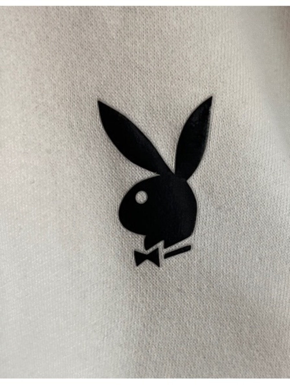 Playboy x Missguided Oversized White Hoodie Streetwear Y2K Embroidered Bunny S - Picture 3 of 8
